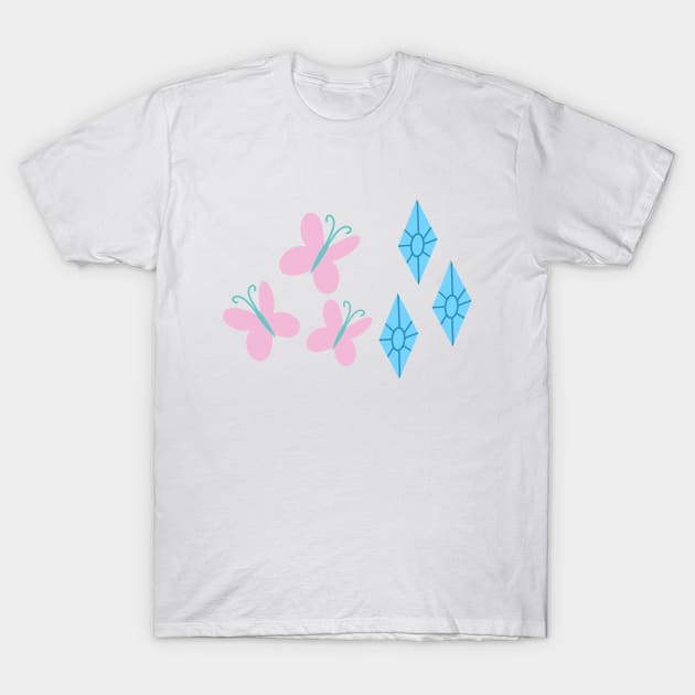 My little Pony - Fluttershy + Rarity Cutie Mark T-Shirt by ariados4711